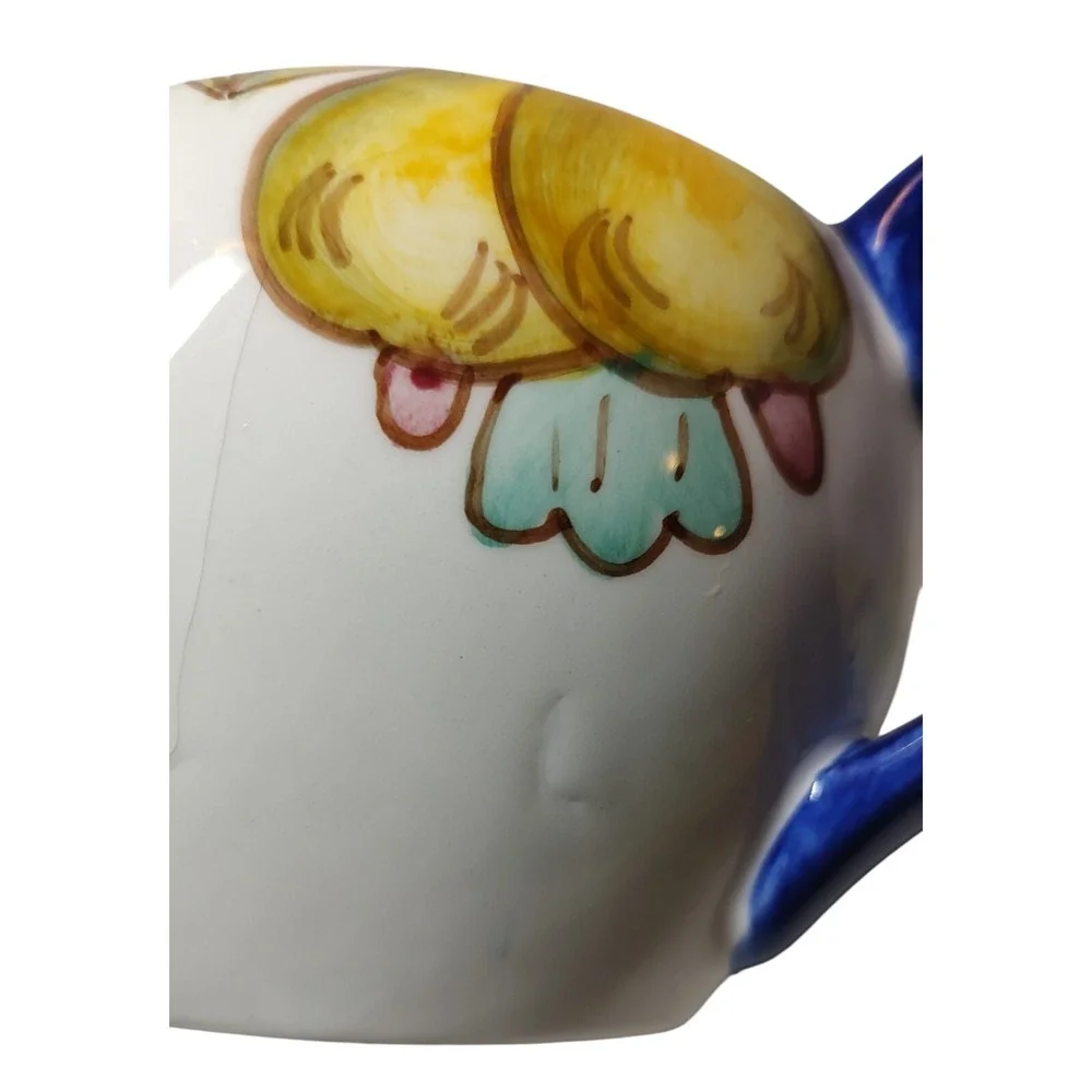BIA Cordon Bleu International Teapot with Lid Hand Painted Fruit Blue Trim‎ SEE